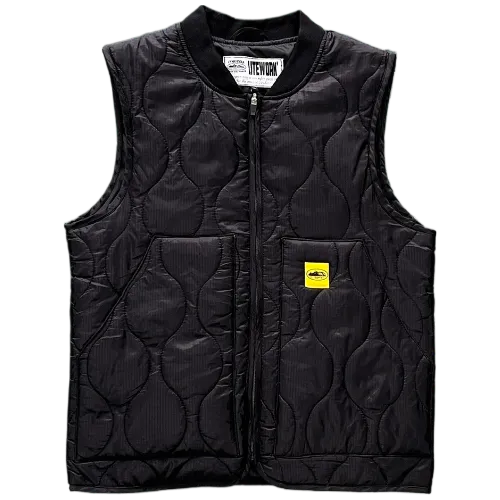 corteiz vest Guerillaz Lightweight Quilted Black