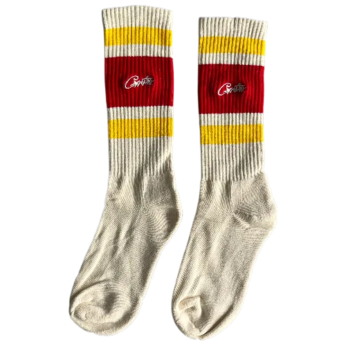 Corteiz  Socks CREAM - RED- YELLOW