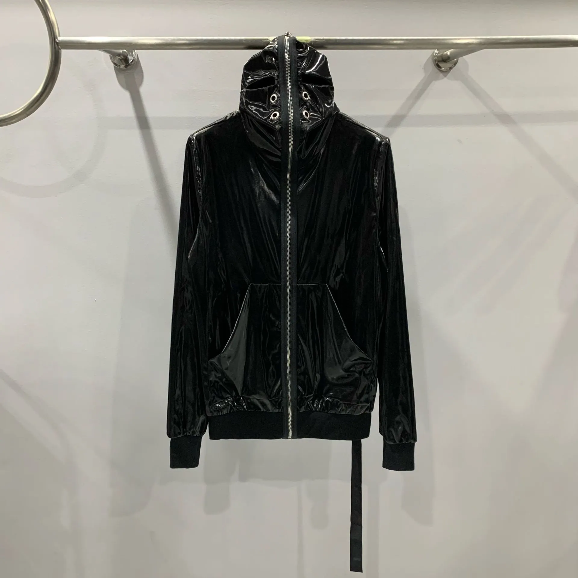 Rick Owens leather gimp zipper