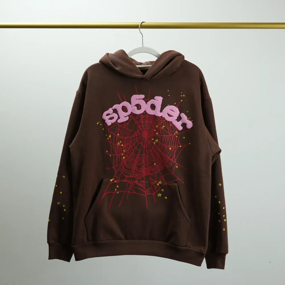 SP5DER WEB HOODIE BROWN